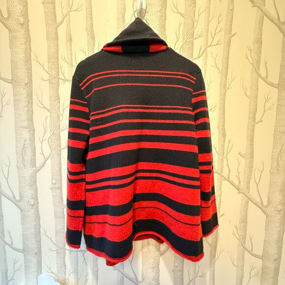 Pendleton Woolen Mills Women's Drape Front Stripe Cardigan Sweater- Large - Picture 4 of 6